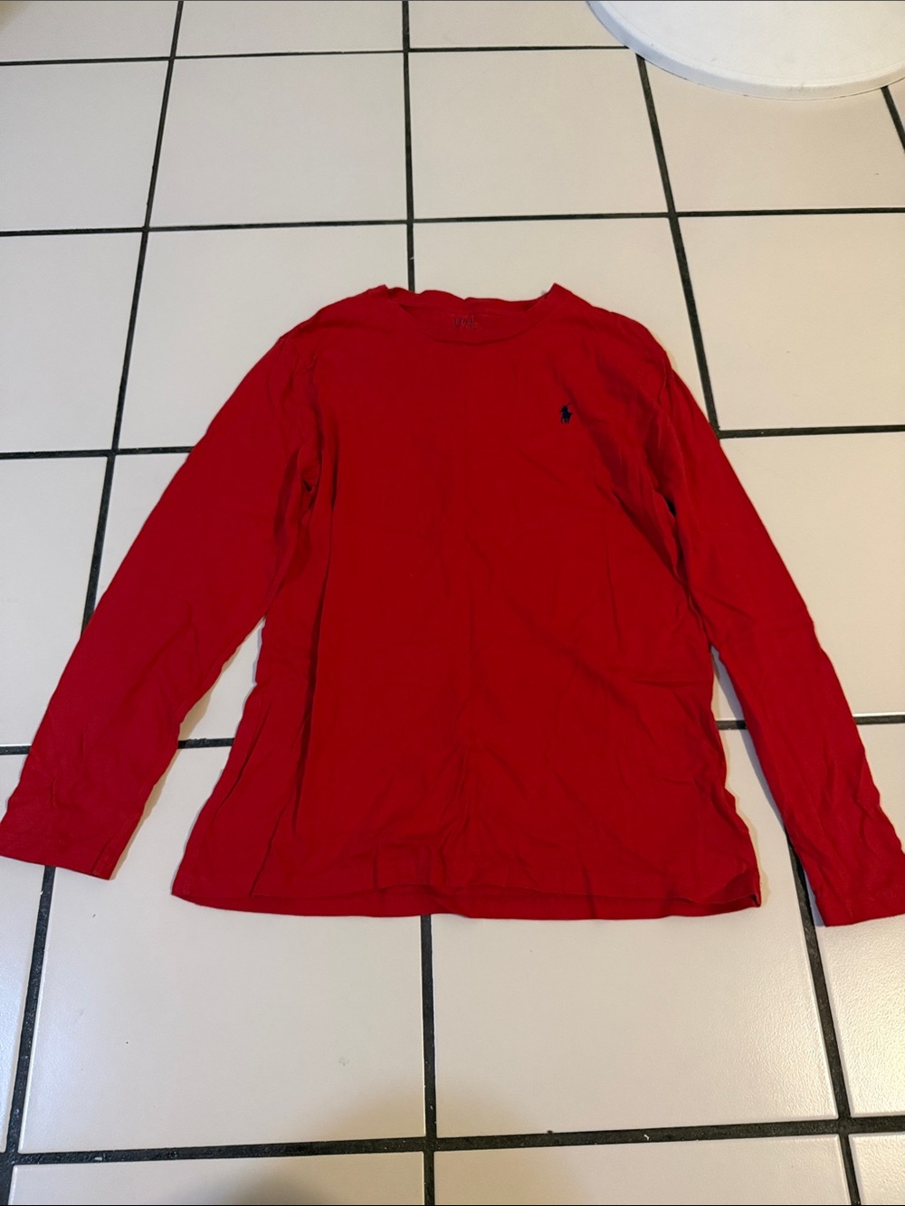 Ralph Lauren Boys' Red Long-Sleeve Crewneck Tee